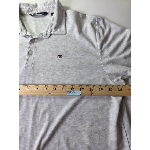 TRAVIS MATHEW Tan Sand Soft Knit Active Outdoor Golf Polo Shirt SZ L - Picture 6 of 8